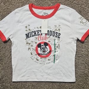 Disney Mickey Mouse Club White Tee with Red Accents